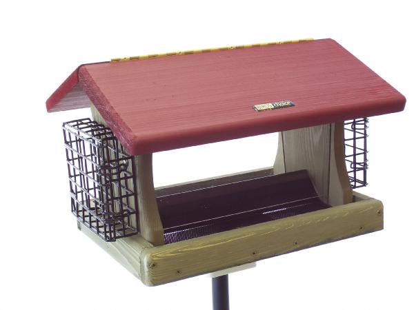 Bird's Choice 5 Quart Cedar 2-Sided Hopper w/Suet Cages