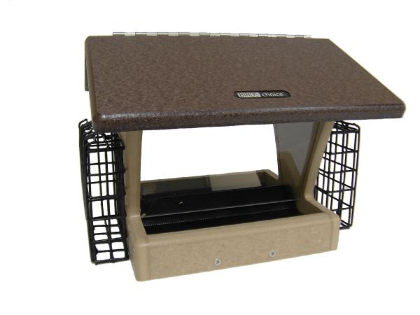 Bird's Choice Recycled 4 Quart 2-Sided Feeder w/Suet Cages